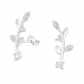 Cercei din argint cu frunze si zirconii DiAmanti DIA37914